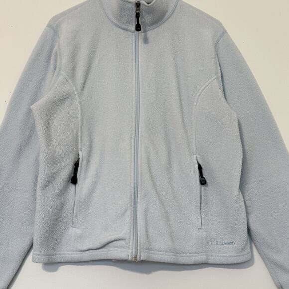 L.L.Bean Women’s Full-Zip Fleece Jacket Size L Light Blue Soft Polar Warm - Picture 2 of 11
